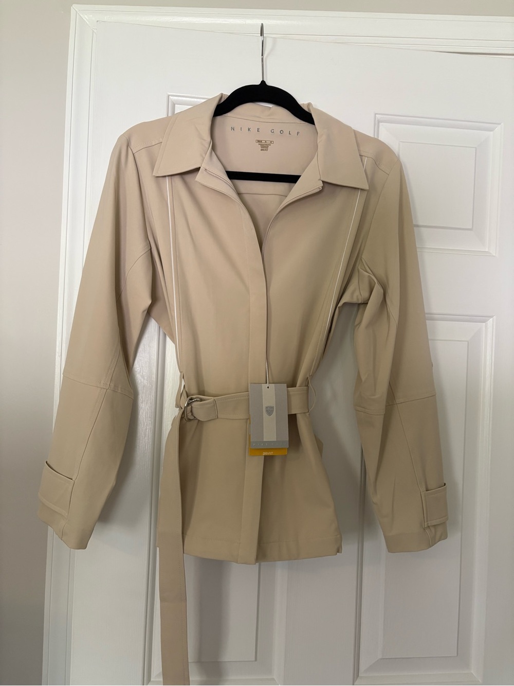 Nike Women's Dri-Fit Golf Beige Belted Jacket NWT MEDIUM